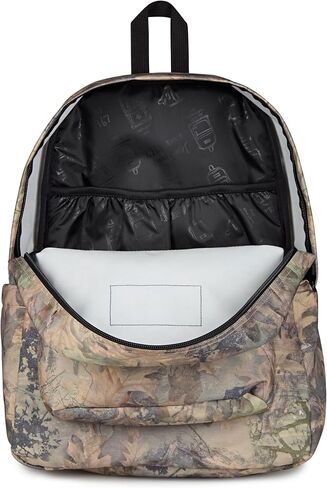 حقيبة ظهر JanSport SuperBreak Plus مع حقيبة كمبيوتر محمول مبطنة مقاس 15 بوصة وجيب مدمج للزجاجات - حقيبة نهارية واسعة ومتينة للعمل والسفر، Bogcore Camo Brown/Lt Brn/Dk Green in Kuwait