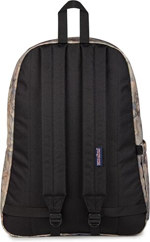 حقيبة ظهر JanSport SuperBreak Plus مع حقيبة كمبيوتر محمول مبطنة مقاس 15 بوصة وجيب مدمج للزجاجات - حقيبة نهارية واسعة ومتينة للعمل والسفر، Bogcore Camo Brown/Lt Brn/Dk Green in Kuwait
