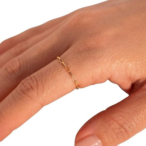 Heart Syndrome Permanent jewelry 14K Gold Filled Ring Clip Chain Rings Permanent Gold Chain Ring for Her in Kuwait