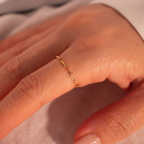 Heart Syndrome Permanent jewelry 14K Gold Filled Ring Clip Chain Rings Permanent Gold Chain Ring for Her in Kuwait