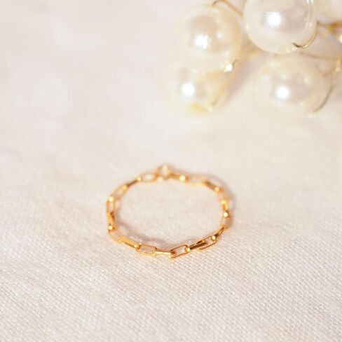 Heart Syndrome Permanent jewelry 14K Gold Filled Ring Clip Chain Rings Permanent Gold Chain Ring for Her in Kuwait