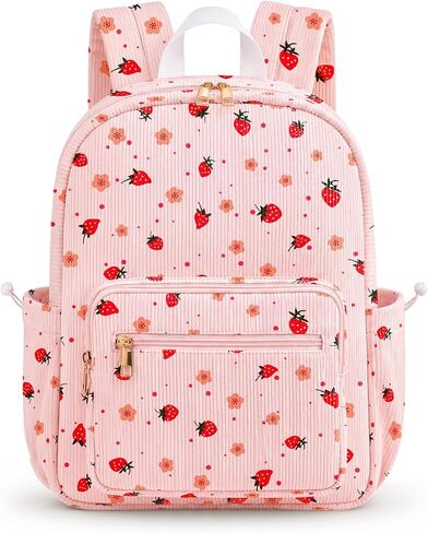 Corduroy Girls Backpack Set，Cute School Backpack for Teens Girls Kids Bookbags for Elementary High School Women Laptop Bags Daypacks Set With Lunch Bag and Pencil Case (Pink Bow, 3 Set) in Kuwait