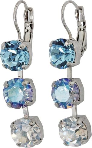 Mariana Rhodium Plated Triple Dangle Drop Crystal Earrings, Iridescent Blue Mix 1440/1 141ro in Saudi Arabia