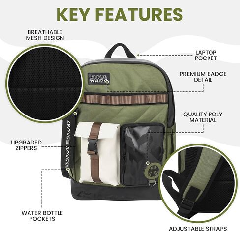 Bioworld Star Wars The Mandalorian Green 18.5" Backpack in Kuwait