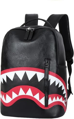 Vintage Stylish Backpack - Laptop PU Leather Rucksack, Lightweight Commuter & Travel Bag, Unisex Fashion Daypack (Black, One Size) in Kuwait