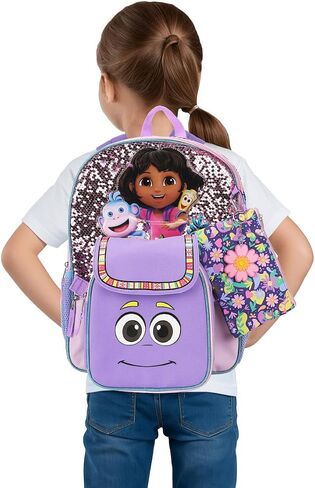 Bioworld Dora the Explorer Animated 5-Piece 16" Backpack And Lunch Set For School & Travel in Kuwait
