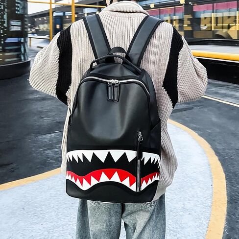 Vintage Stylish Backpack - Laptop PU Leather Rucksack, Lightweight Commuter & Travel Bag, Unisex Fashion Daypack (Black, One Size) in Kuwait