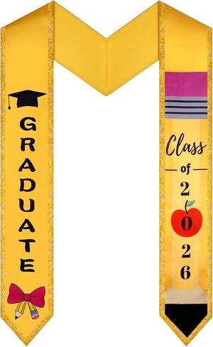 Graduation Sash,Teacher Graduation Stole,Unisex Adults Graduation Stole Class of 2026 for Graduation Ceremony,Graduation Gifts in Saudi Arabia