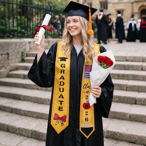 Graduation Sash,Teacher Graduation Stole,Unisex Adults Graduation Stole Class of 2026 for Graduation Ceremony,Graduation Gifts in Saudi Arabia