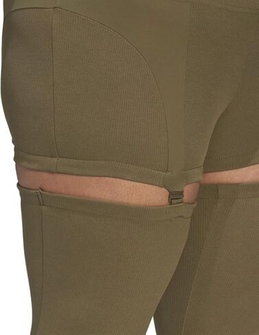 Adidas Women's Plus Size Rib Two-in-One Tights, Focus Olive in Kuwait