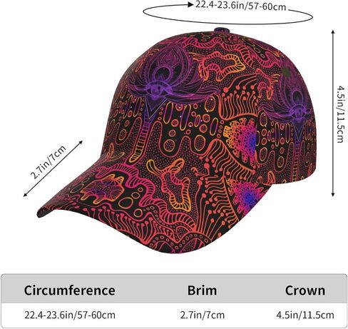 Psychadelic Trippy Abstract Baseball Cap Snapback Hats Adjustable Trucker Hat for Men Women in Saudi Arabia