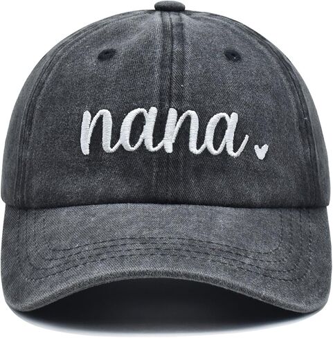 Nana Hat for Women, Nana Gifts for Grandma, Adjustable Embroidered Washed Denim Nana Baseball Cap in Kuwait