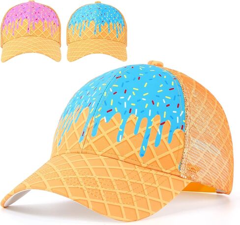 قبعات Hercicy Ice Cream بالتنقيط للنساء قبعة بيسبول الآيس كريم قبعة الشمس قبعة في الهواء الطلق للرجال والنساء قبعة قابلة للتعديل in Kuwait
