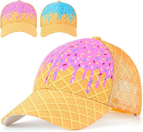 قبعات Hercicy Ice Cream بالتنقيط للنساء قبعة بيسبول الآيس كريم قبعة الشمس قبعة في الهواء الطلق للرجال والنساء قبعة قابلة للتعديل in Kuwait
