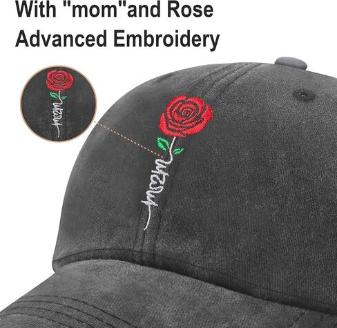Gifts for Mom, Mom Hat for Women Mothers Day Embroidered Adjustable Baseball Cap Black in Saudi Arabia
