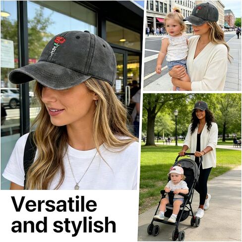 Gifts for Mom, Mom Hat for Women Mothers Day Embroidered Adjustable Baseball Cap Black in Saudi Arabia