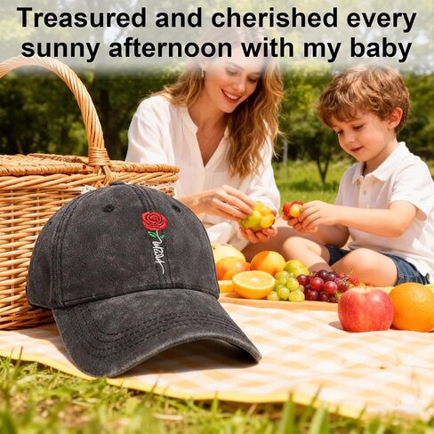 Gifts for Mom, Mom Hat for Women Mothers Day Embroidered Adjustable Baseball Cap Black in Saudi Arabia