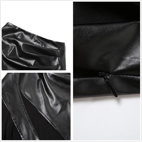 TOMETO STAR Punk Asymmetrical Long Maxi Skirt for Women - Leather Goth Grunge Emo, Vacation Club in Saudi Arabia
