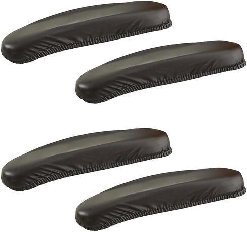 Office Chair Arm Covers Leather Office Removable Armrest Covering Stretch Water Resistant Chair Seat Hand Rest Protector for Computer Desk Chairs 1 Pair Black in Saudi Arabia