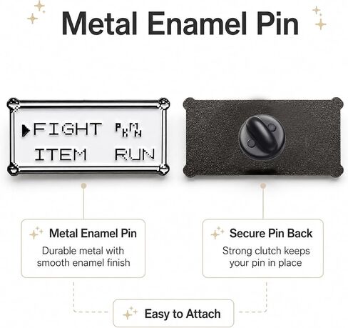 1Pcs Retro Game Menu Enamel Pin, Funny Gamer Lapel Pin for Jackets | Metal enamel pin with retro game-menu art; a playful gamer gift for jackets, bags, hats, lanyards, and pin boards. in Saudi Arabia