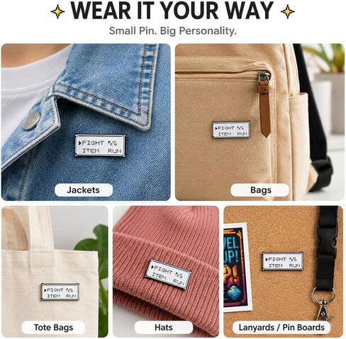 1Pcs Retro Game Menu Enamel Pin, Funny Gamer Lapel Pin for Jackets | Metal enamel pin with retro game-menu art; a playful gamer gift for jackets, bags, hats, lanyards, and pin boards. in Saudi Arabia