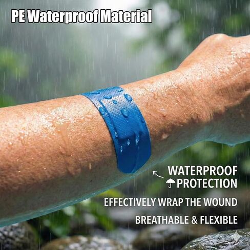 160 Pcs Food Service Blue Metal Detectable Bandage 3" X 1" Waterproof Adhesive Woven Fingertip Flexible Bandages with Non-Stick Pad Latex for First Aid Wound Care and Protection in Saudi Arabia
