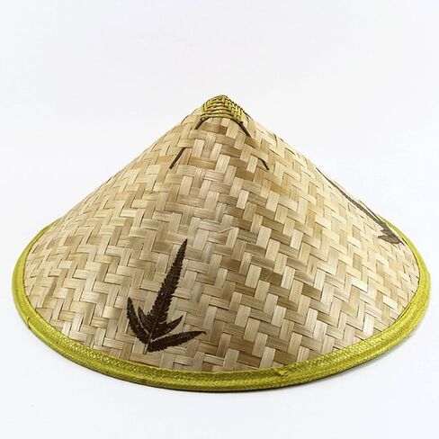 Chinese Hand-Woven Conical Hat, Adult Asian Straw Farmer Hat for Gardening, Fishing, Cosplay, 23 Inch in Saudi Arabia