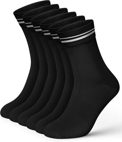 wernies Crew Socks for Women 6 Pairs, Cute Ankle Soft Cotton Casual Calf Socks 9-11 Black in Saudi Arabia