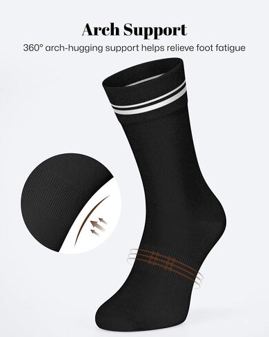 wernies Crew Socks for Women 6 Pairs, Cute Ankle Soft Cotton Casual Calf Socks 9-11 Black in Saudi Arabia