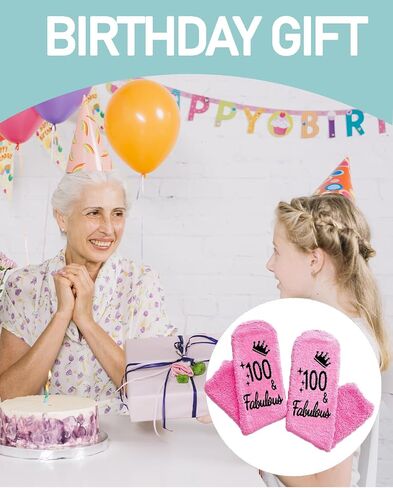 100 Year Old Gifts, 100th Birthday Gifts for Women Mom Grandma, Socks Gift in Saudi Arabia