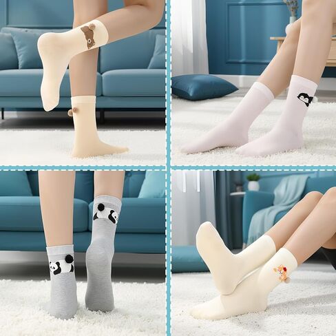 5 Pairs Cat Socks for Women Cute Animal Socks 3D Novelty Silly Cotton Sock for Women Weird Stuff Cat Lovers Gifts in Saudi Arabia