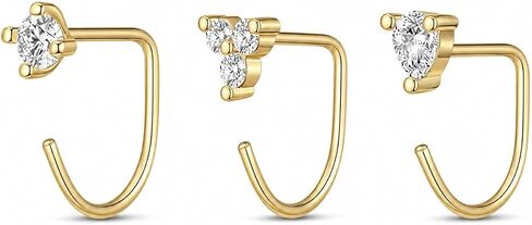 14K Gold Plated Stud Earrings Set for Women, Hypoallergenic Dainty Geometric Earrings for Sensitive Ears in Kuwait