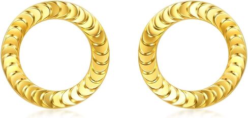 CHOW SANG SANG 999 24K Gold Essence Round Stud Earrings for Women 94290E in Saudi Arabia