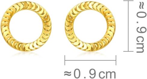 CHOW SANG SANG 999 24K Gold Essence Round Stud Earrings for Women 94290E in Saudi Arabia