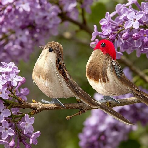 6 Pcs Artificial Birds,Artificial Simulation Foam Bird Sparrow Ornaments Clip on Decorative Feathered Birds for Garden Party Decoration Wreath Crafts in Saudi Arabia