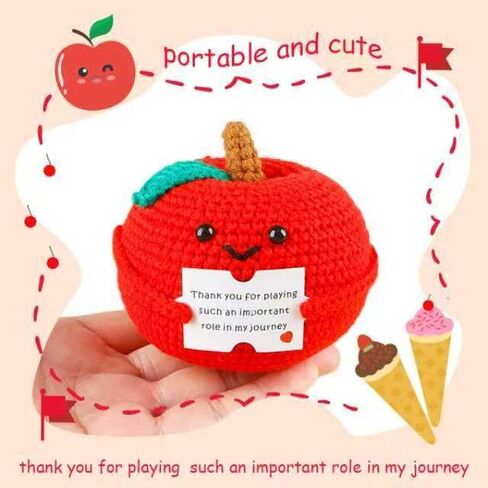 Crochet Apple Gift Teacher Appreciation Graduation End of Year Gift, Cute Thank You Gift Idea for Boss Teacher Nurse Employee Her or Him in Saudi Arabia