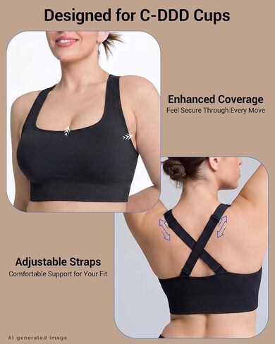 FITTIN Supoort Sports Bra for Women: Adjustable Straps 60%+ Less Bounce in Saudi Arabia
