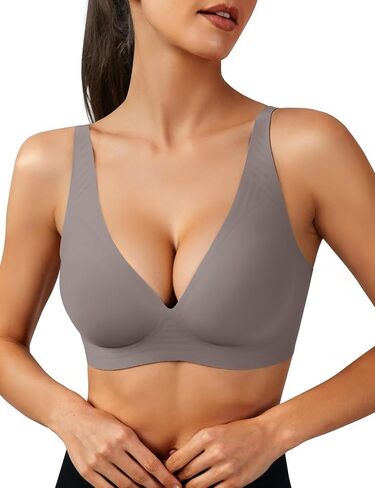 Jelly Bra for Women Deep V Wireless No Underwire Supportive Push Up Plunge Seamless Tshirt Comfortable Bralette in Saudi Arabia