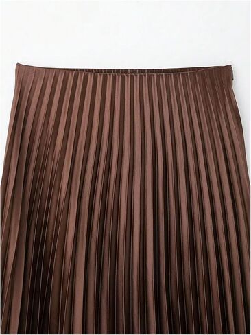 Floerns Women's Elegant Pleated Skirt Mid Waist Dressy Casual Shirring Long Skirt in Kuwait
