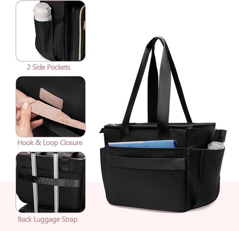 Rolling Teacher Bag with Wheels Bundle with Teacher Tote Bag, Fits for 15.6" Laptop, Black in Kuwait