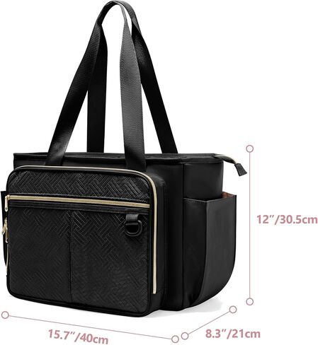 Rolling Teacher Bag with Wheels Bundle with Teacher Tote Bag, Fits for 15.6" Laptop, Black in Kuwait