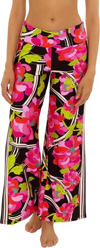 Trina Turk Women's Bougainvillea Border Swim Pants, Casual, Wide Leg, Floral Print, Beach Cover Ups for Women in Kuwait