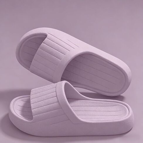 Women's Thick Sole Non-Slip Slippers Comfortable Home Bathroom Shower Shoes in Kuwait