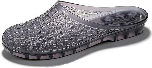 Women's Jelly Mesh Slides Casual Comfortable Closed Round Toe Slip On Soft Sole Clear Mule Sandals for Summer Indoor Outdoor Vacation Beach Slippers in Saudi Arabia