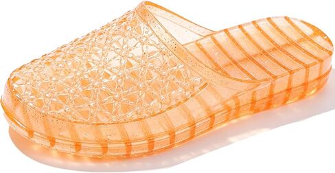 Women's Jelly Mesh Slides Casual Comfortable Closed Round Toe Slip On Soft Sole Clear Mule Sandals for Summer Indoor Outdoor Vacation Beach Slippers in Kuwait
