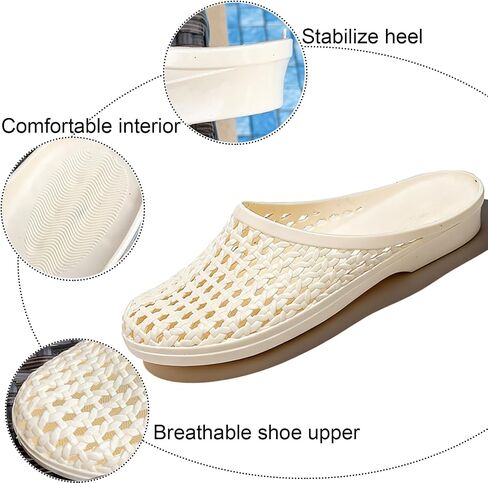 Women's Jelly Mesh Slides Casual Comfortable Closed Round Toe Slip On Soft Sole Clear Mule Sandals for Summer Indoor Outdoor Vacation Beach Slippers in Kuwait