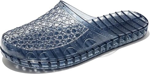 Women's Jelly Mesh Slides Casual Comfortable Closed Round Toe Slip On Soft Sole Clear Mule Sandals for Summer Indoor Outdoor Vacation Beach Slippers in Kuwait