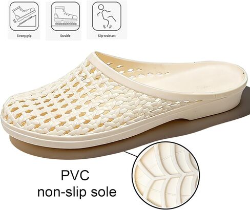 Women's Jelly Mesh Slides Casual Comfortable Closed Round Toe Slip On Soft Sole Clear Mule Sandals for Summer Indoor Outdoor Vacation Beach Slippers in Kuwait