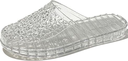 Women's Jelly Mesh Slides Casual Comfortable Closed Round Toe Slip On Soft Sole Clear Mule Sandals for Summer Indoor Outdoor Vacation Beach Slippers in Kuwait