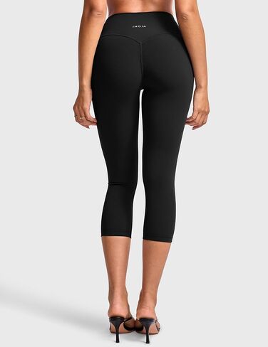 INGIA Womens High Waist No Front Seam Scrunch Capri Leggings 19 Inches V-Back Scrunch Booty Workouts Yoga Gym Pants in Saudi Arabia